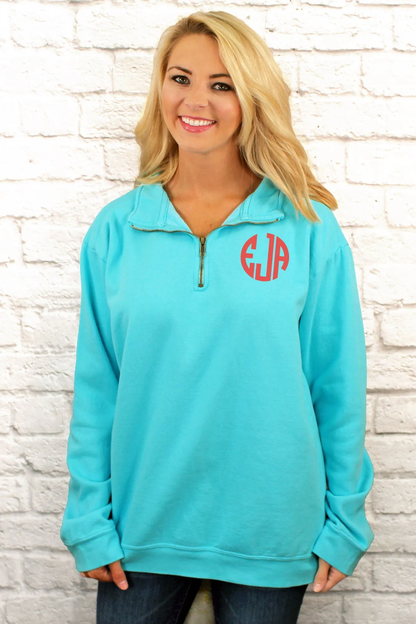 Shades of Blue Comfort Colors Adult Quarter Zip Sweatshirt *Customizable!