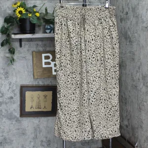 Shein Womens High Waist Drawstring Woven Curve  Pants Brown Floral Black 4XL