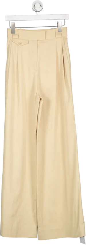 Shona Joy Beige High Waisted Tailored Pants UK 8