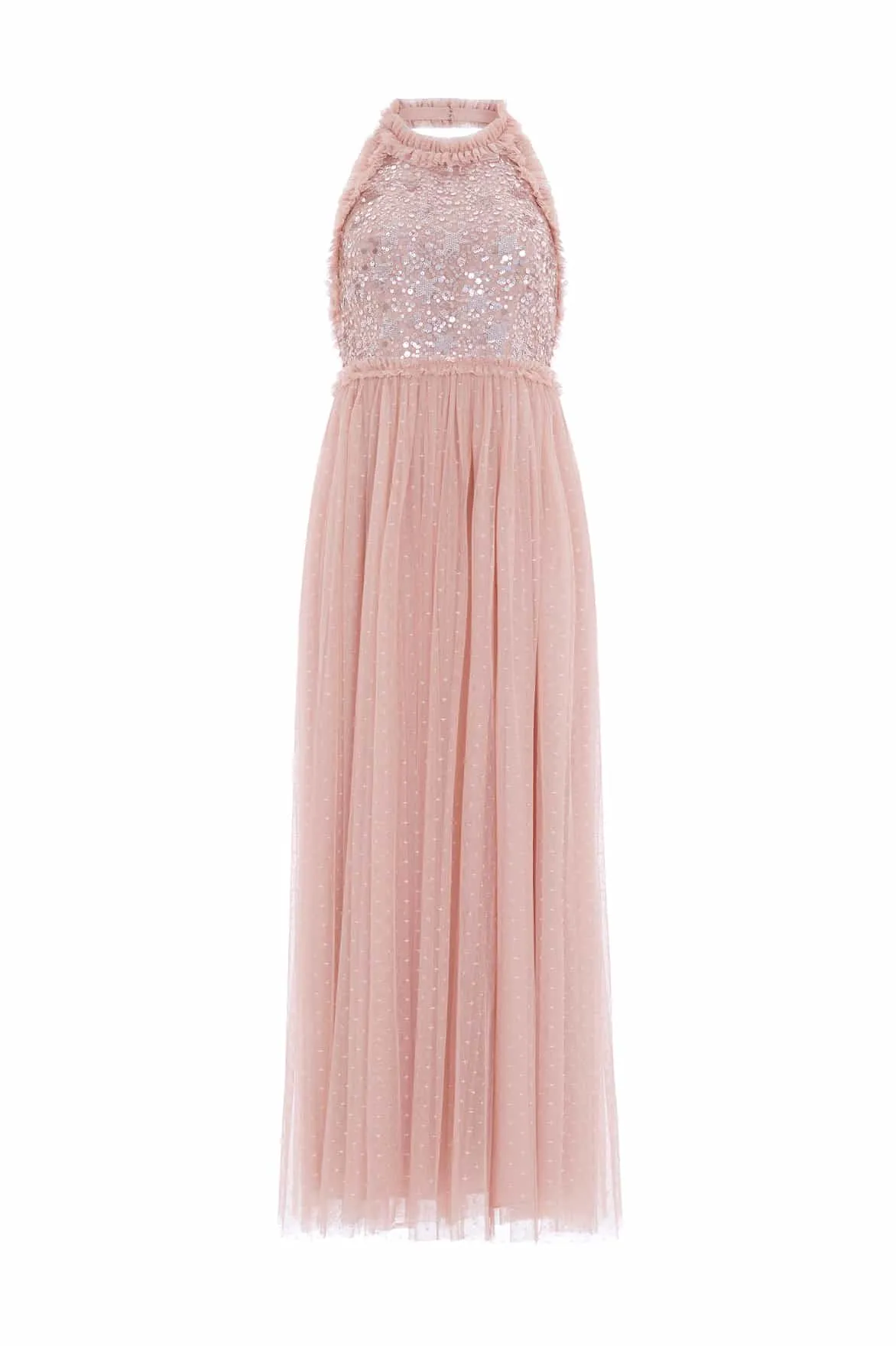 Shooting Stars Bodice Halter-Neck Ankle Gown