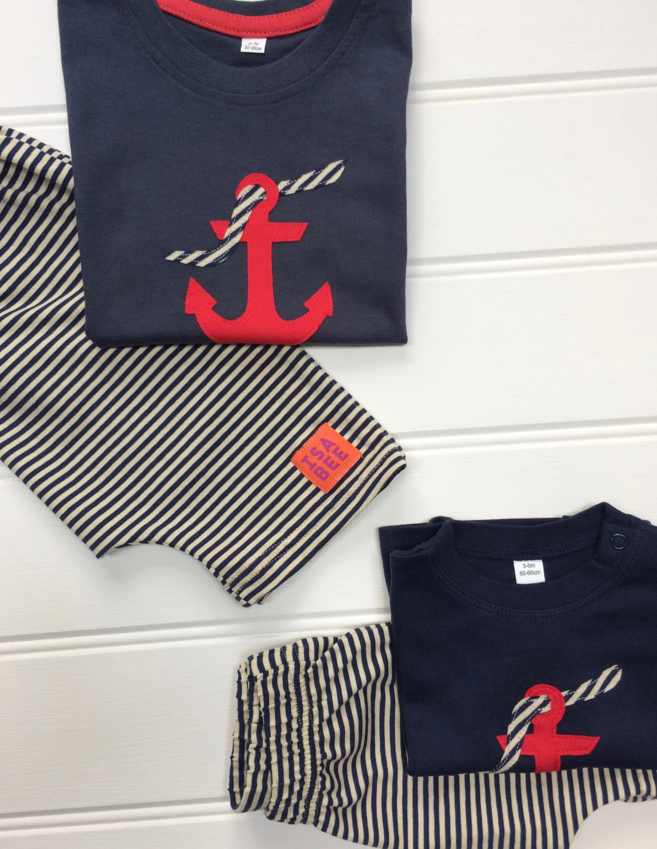 Shorts - Navy and Cream Stripes