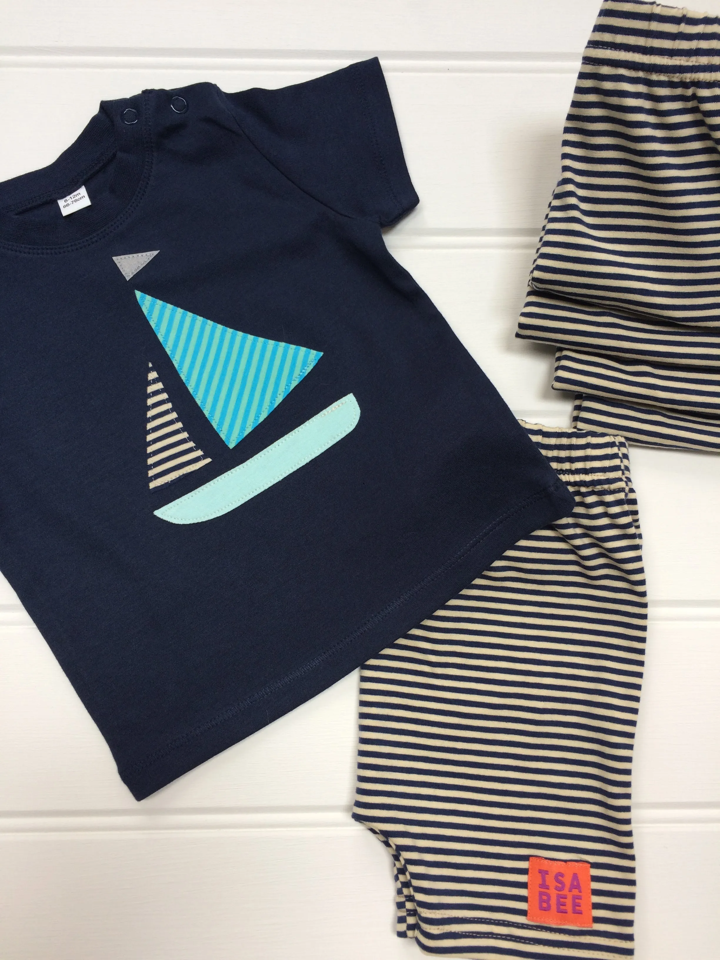Shorts - Navy and Cream Stripes