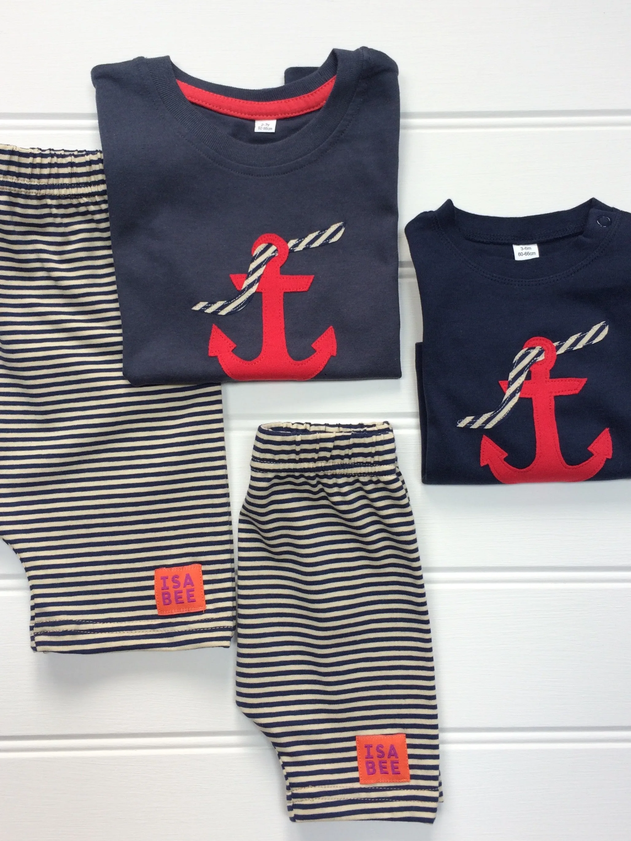 Shorts - Navy and Cream Stripes