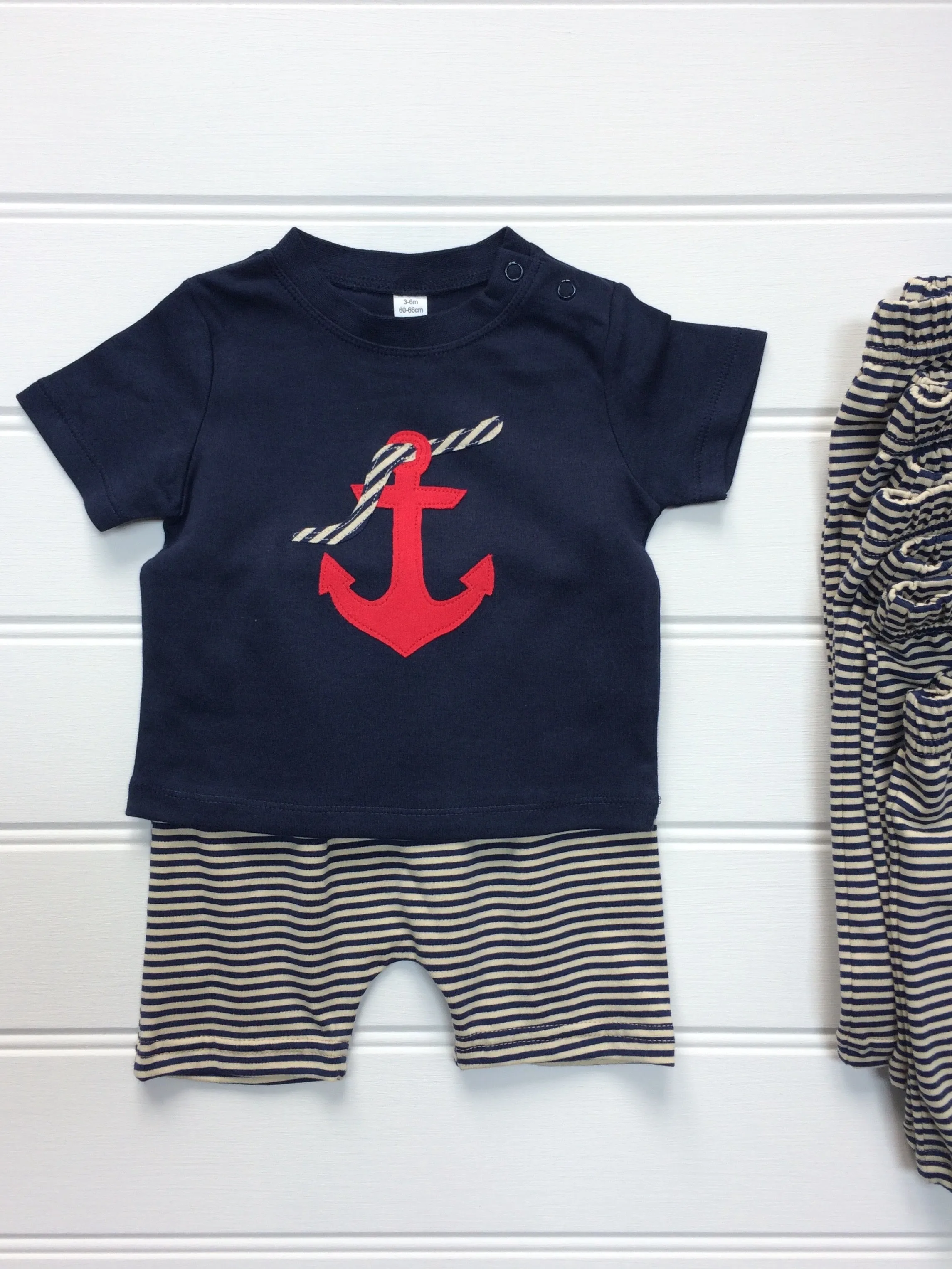 Shorts - Navy and Cream Stripes