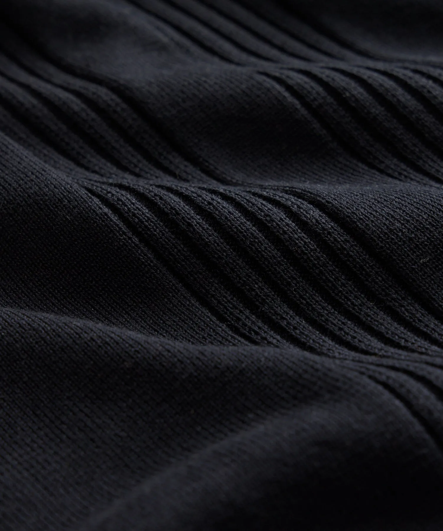 Silk-Cotton Ribbed Full Placket Sweater Polo