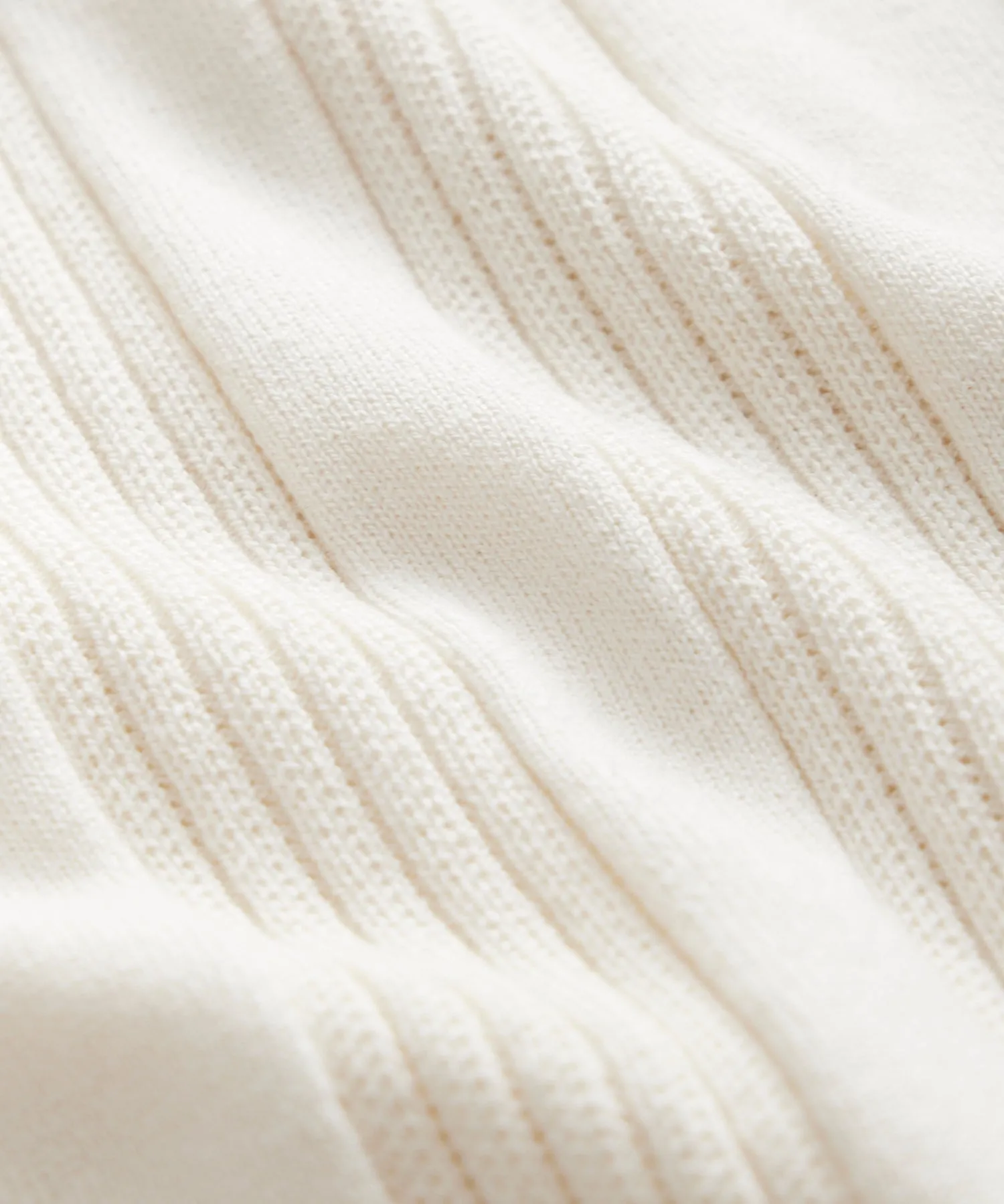 Silk-Cotton Ribbed Full Placket Sweater Polo