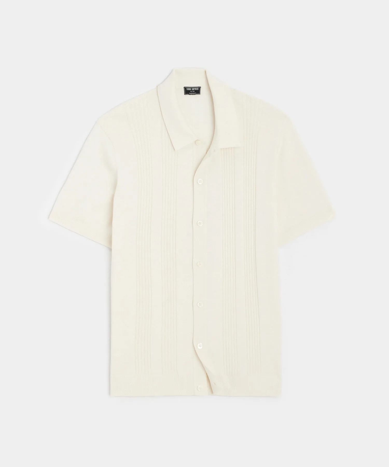 Silk-Cotton Ribbed Full Placket Sweater Polo