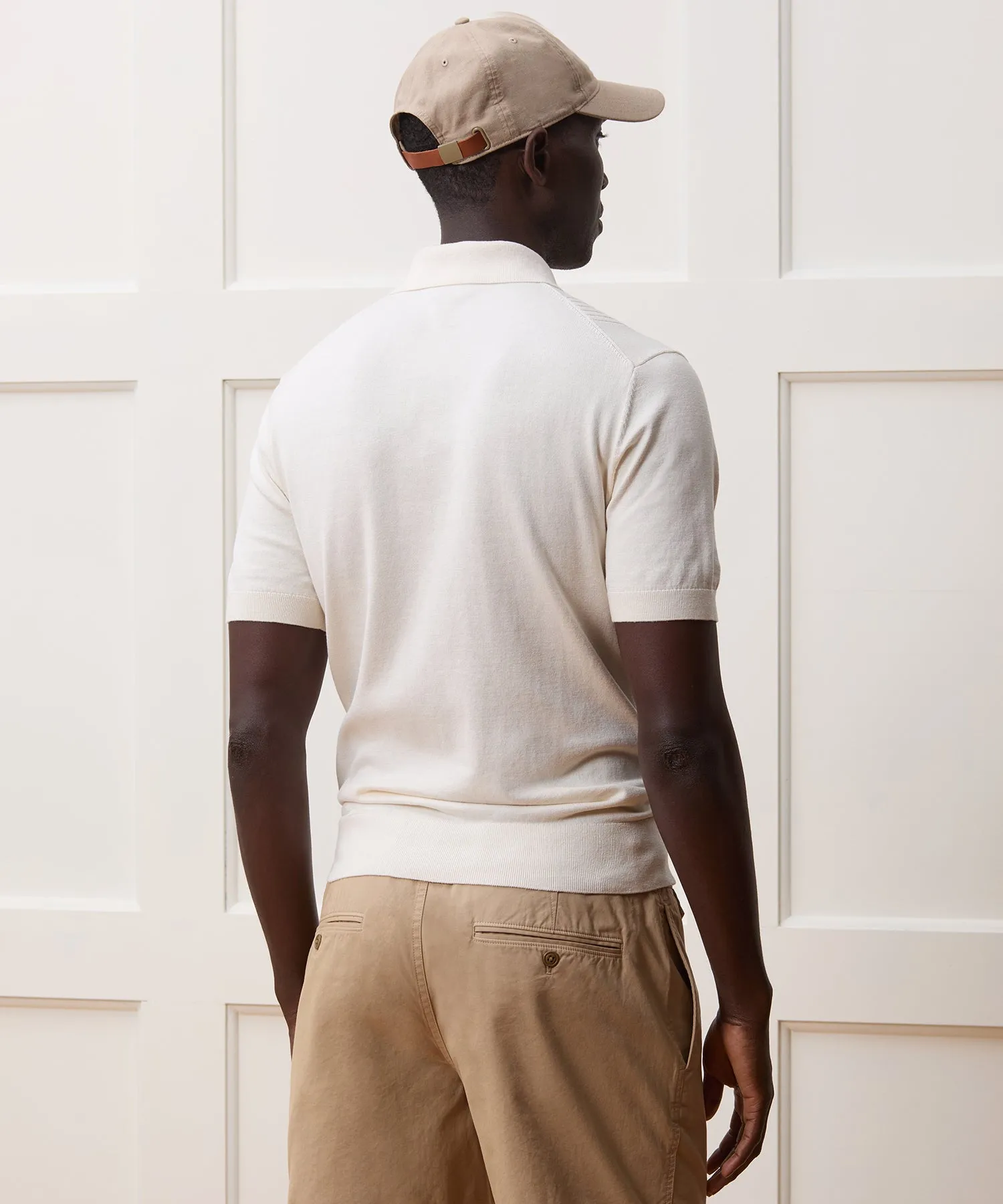Silk-Cotton Ribbed Sweater Polo