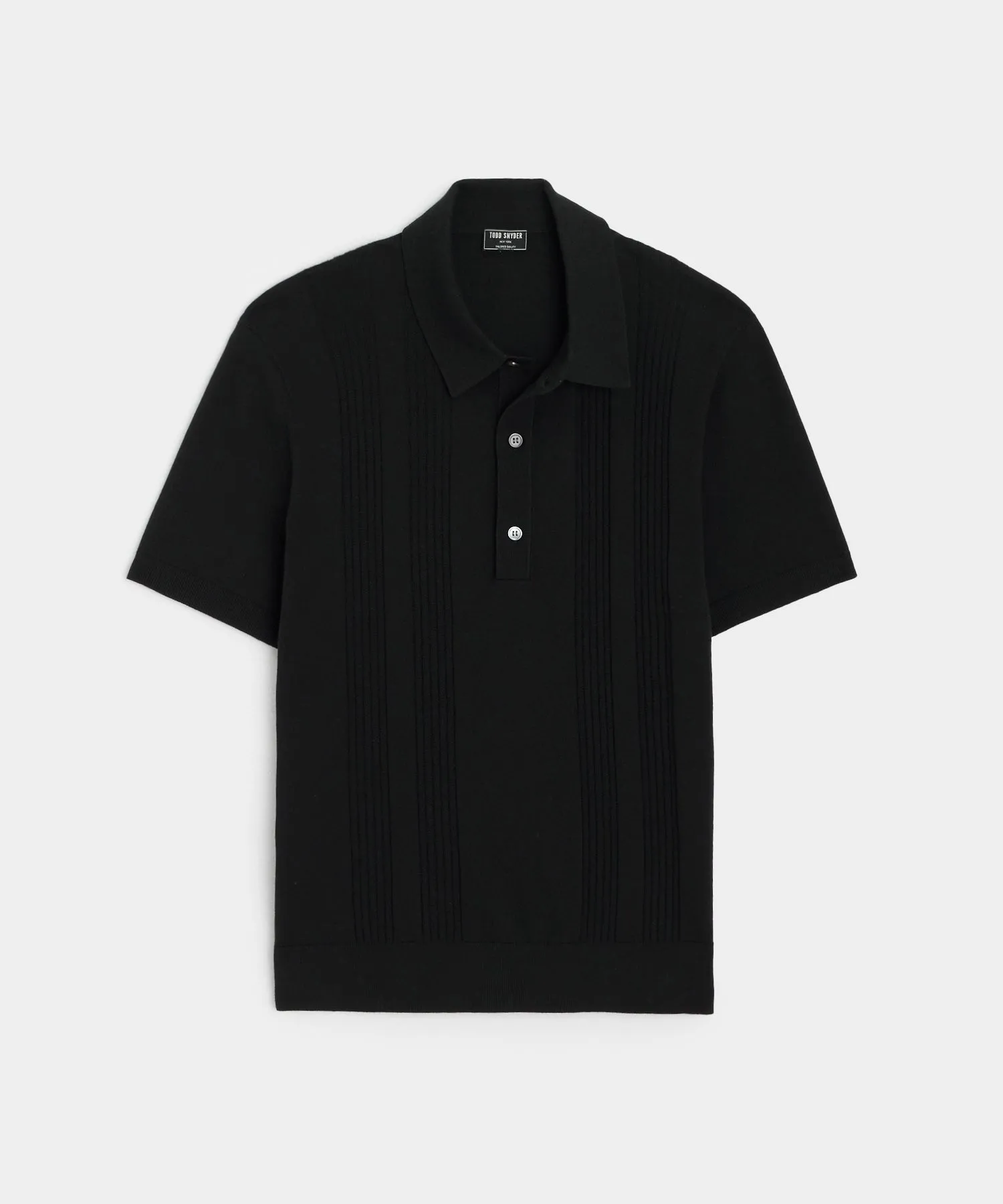 Silk-Cotton Ribbed Sweater Polo