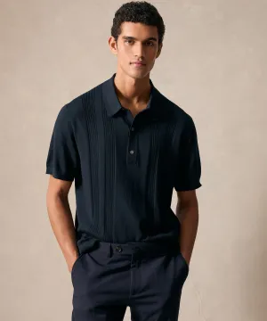 Silk-Cotton Ribbed Sweater Polo