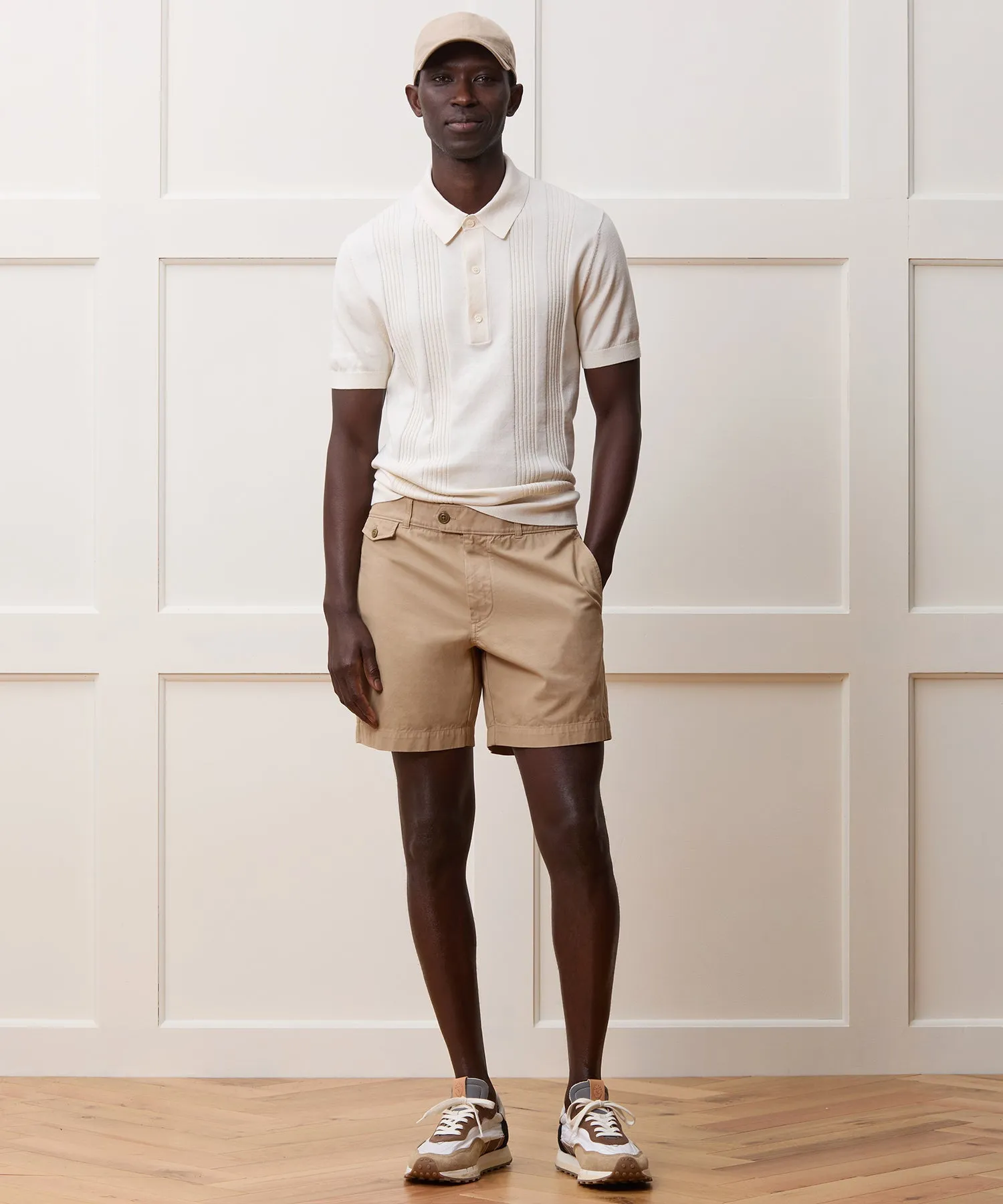 Silk-Cotton Ribbed Sweater Polo