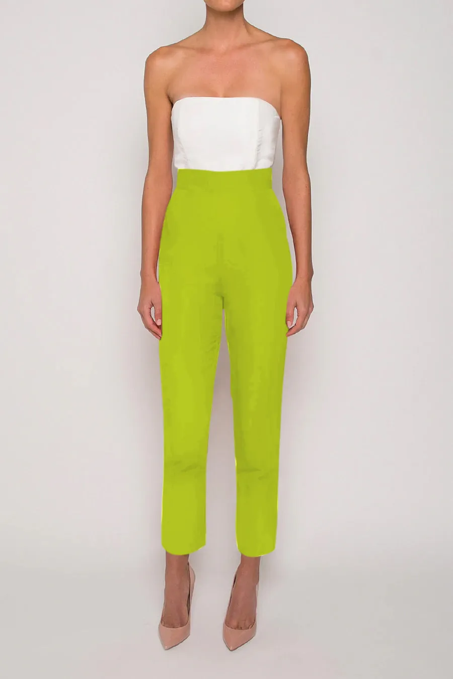 Silk Faille Cigarette Pants