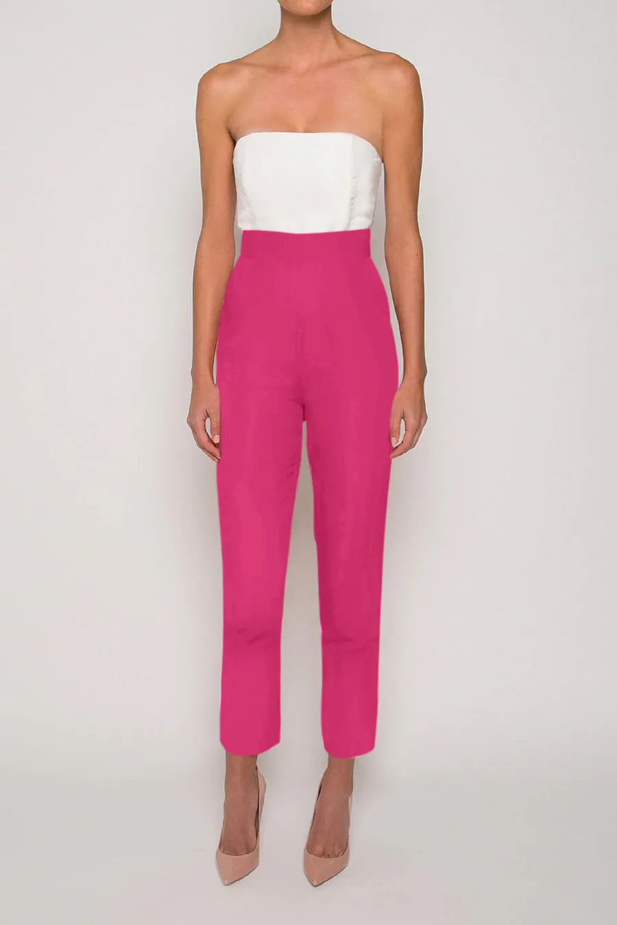 Silk Faille Cigarette Pants