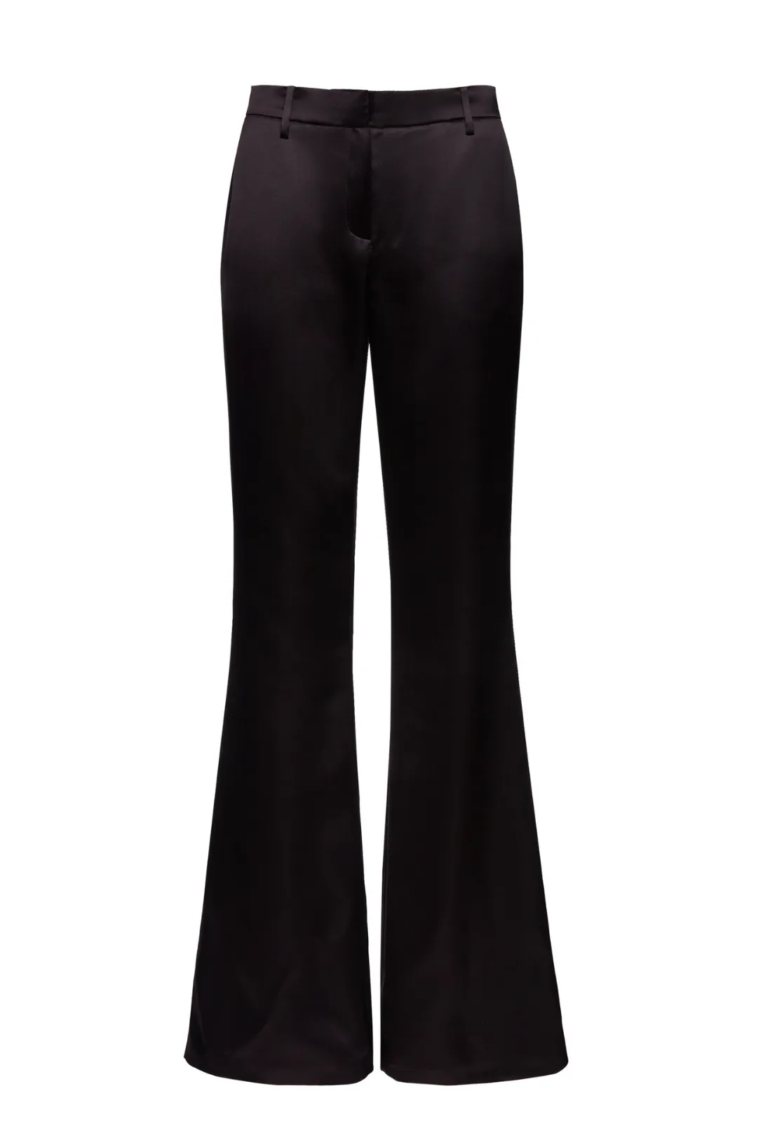 Silk Flare Trousers | Black