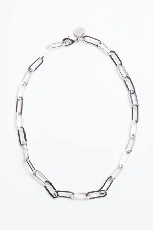 SILVER LARGE ELONGATED LINK CHAIN