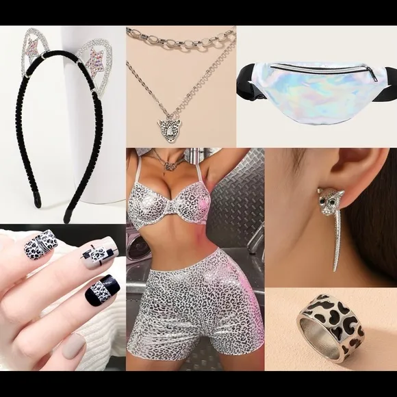 Silver Snow Leopard Full Festival Outfit