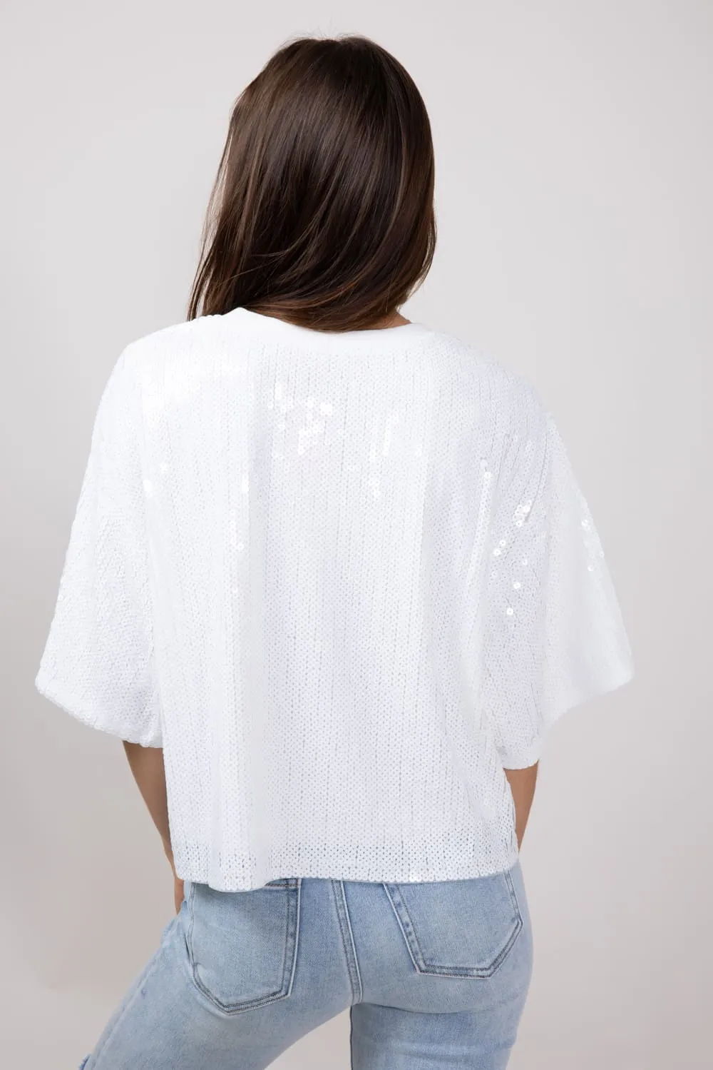 Simply Southern Sequin Valentines Top for Women in White | PP-0224-TOP-SQNLUXE-VAL