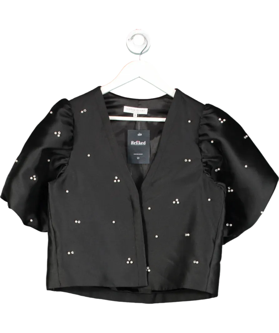 Sinead Keary Black "The Aurora" Puff Sleeve Jacket UK XS