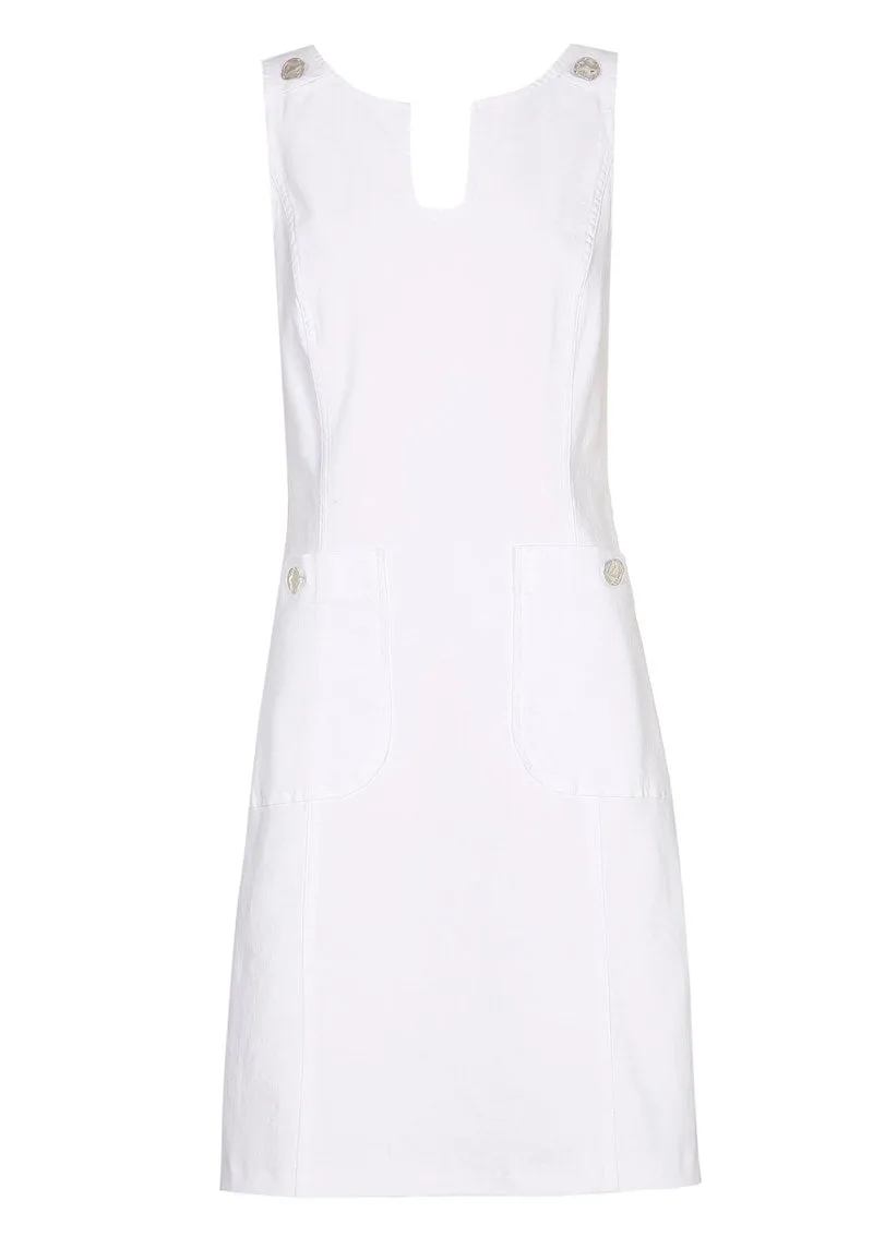 SLEEVELESS FITTED DENIM DRESS