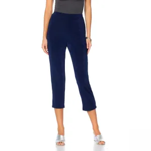Slinky Brand Women's Plus Size Pull On Straight Leg Crop Pants