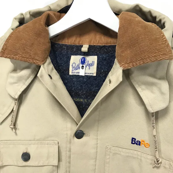 [S/M] A Bathing Ape Bape Vintage 'FedEx' Blanket Lined Jacket Beige