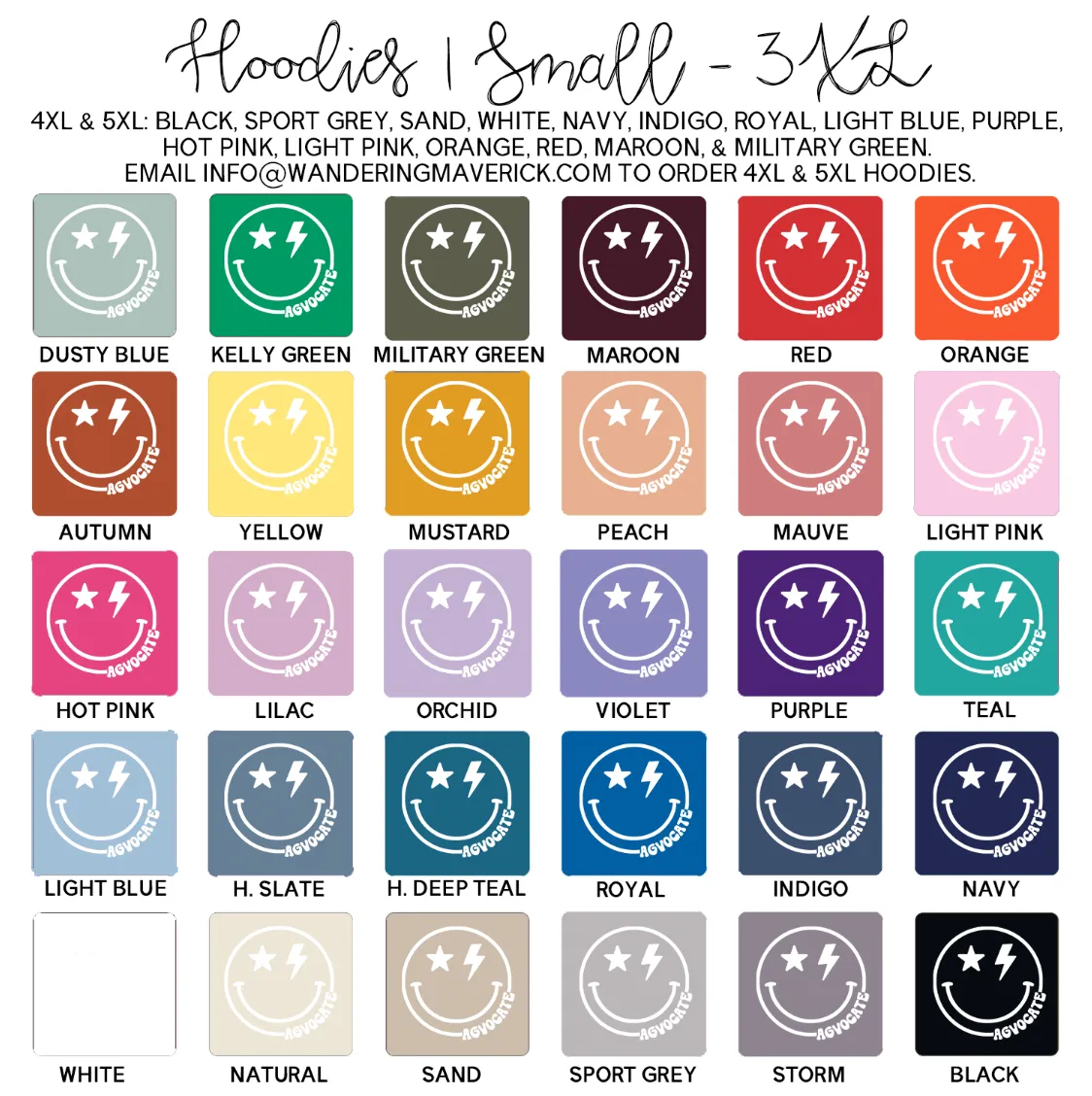 Smile Agvocate White Ink Hoodie (S-3XL) Unisex - Multiple Colors!