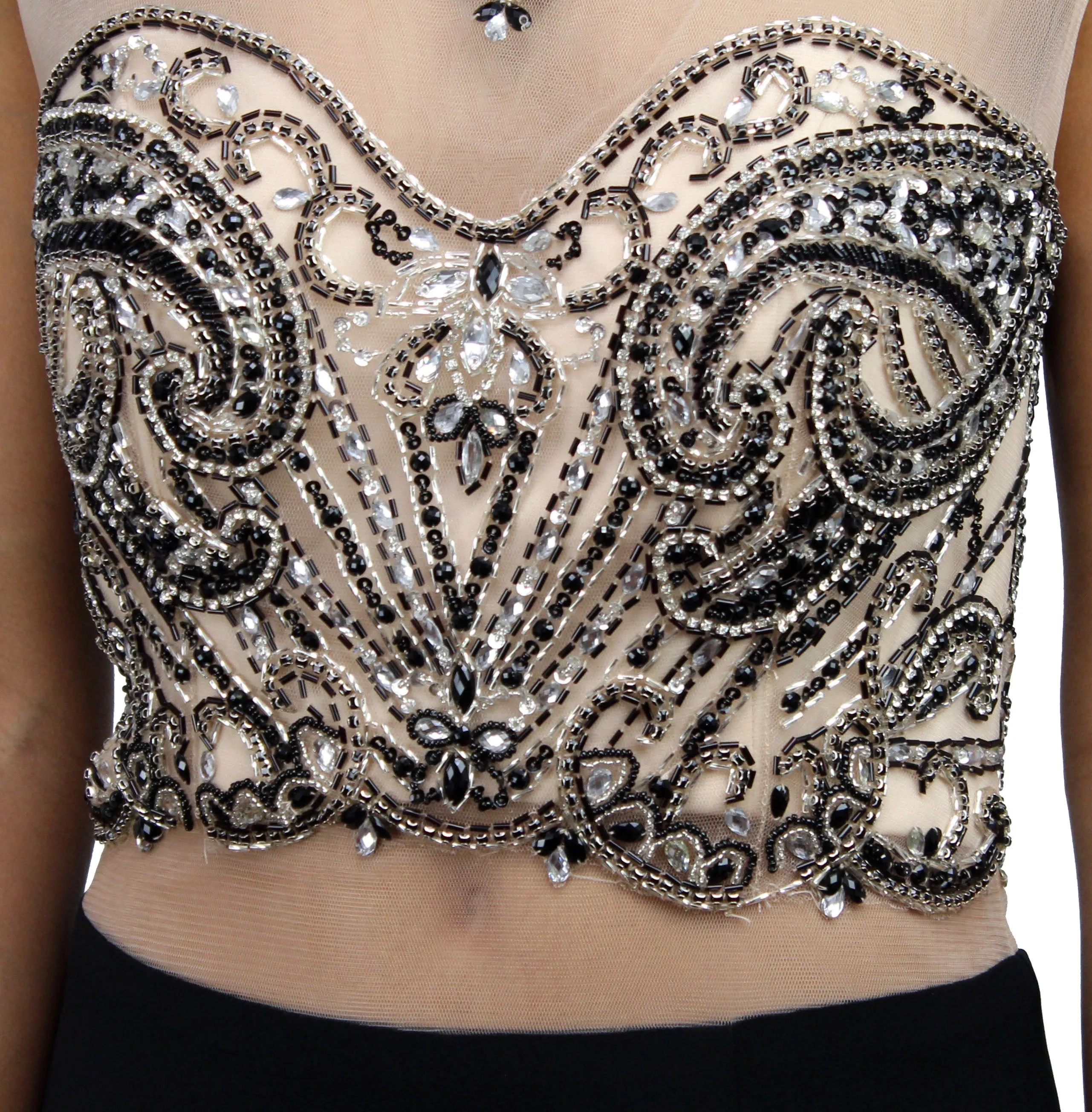 So Amazed Black Embroidery Formal Gown