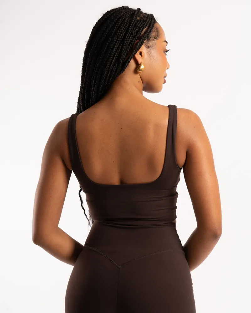 Square Neck Tank - Chocolate