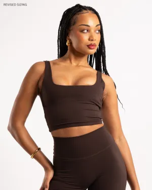 Square Neck Tank - Chocolate