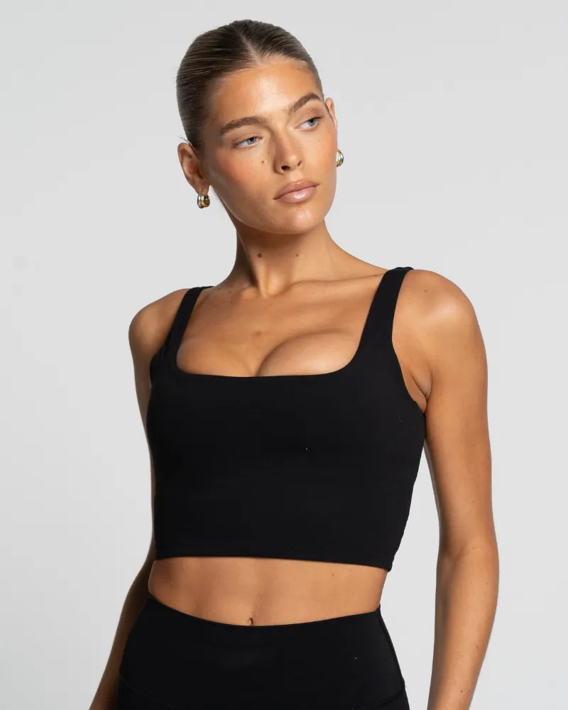 Square Neck Tank - Onyx
