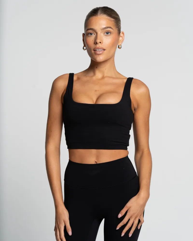 Square Neck Tank - Onyx