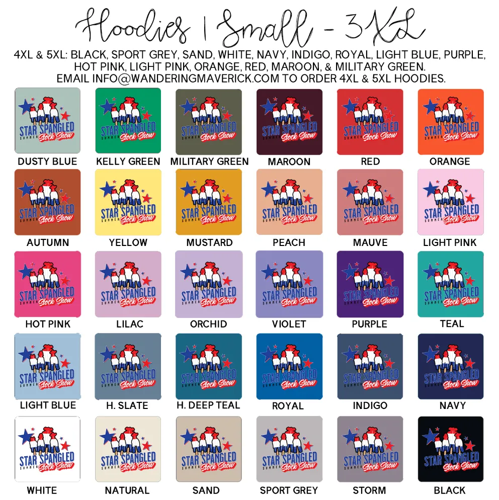 Star Spangled Stock Show Hoodie (S-3XL) Unisex - Multiple Colors!