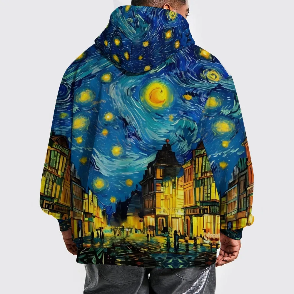 Starry Sky Art Print Plue Size Printed Hoodies 2411000280
