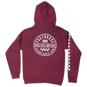 Statement Youth Hooded Zip-Up - Maroon