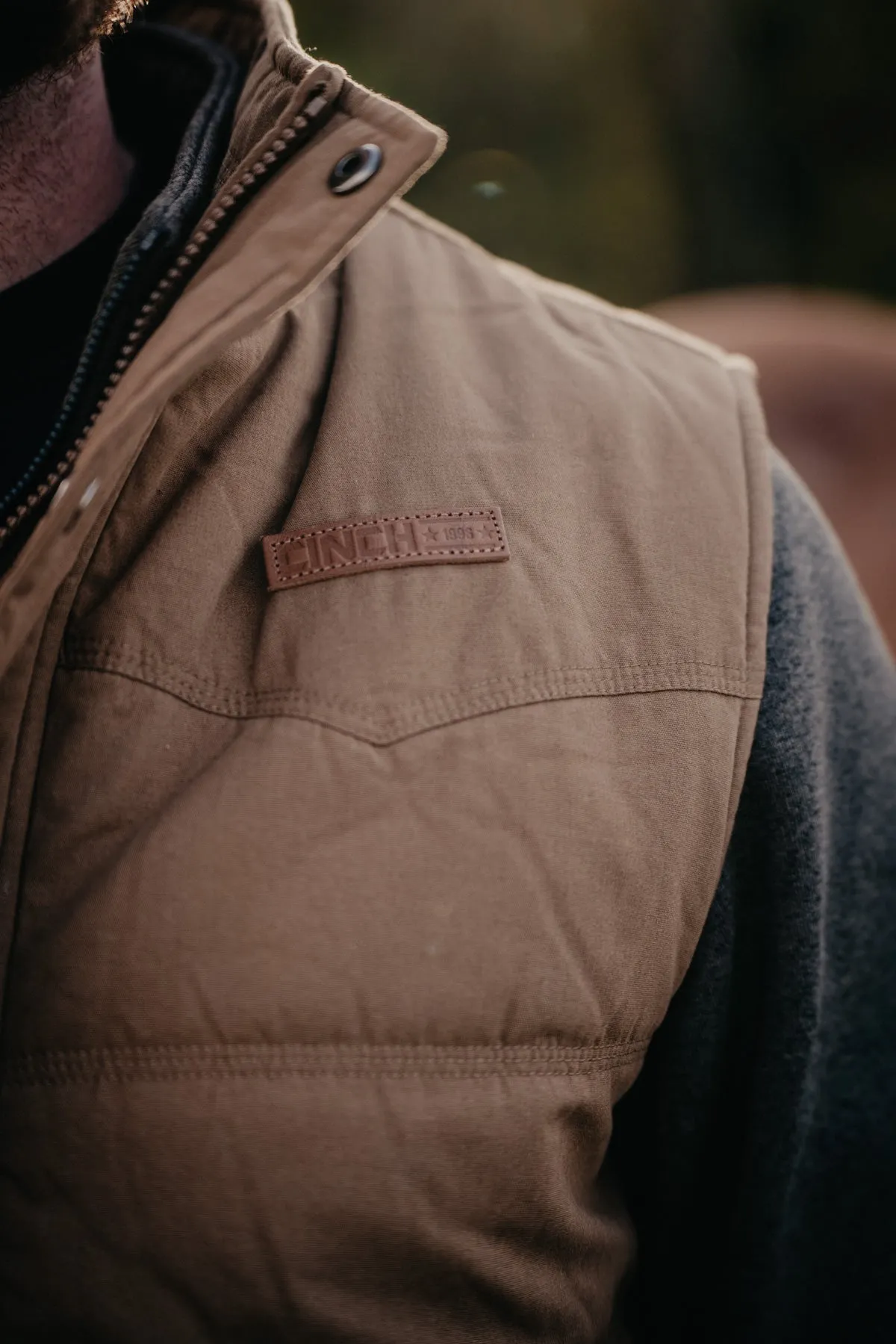 'Steve' Men's CINCH Quilted Vest Brown (S ONLY)