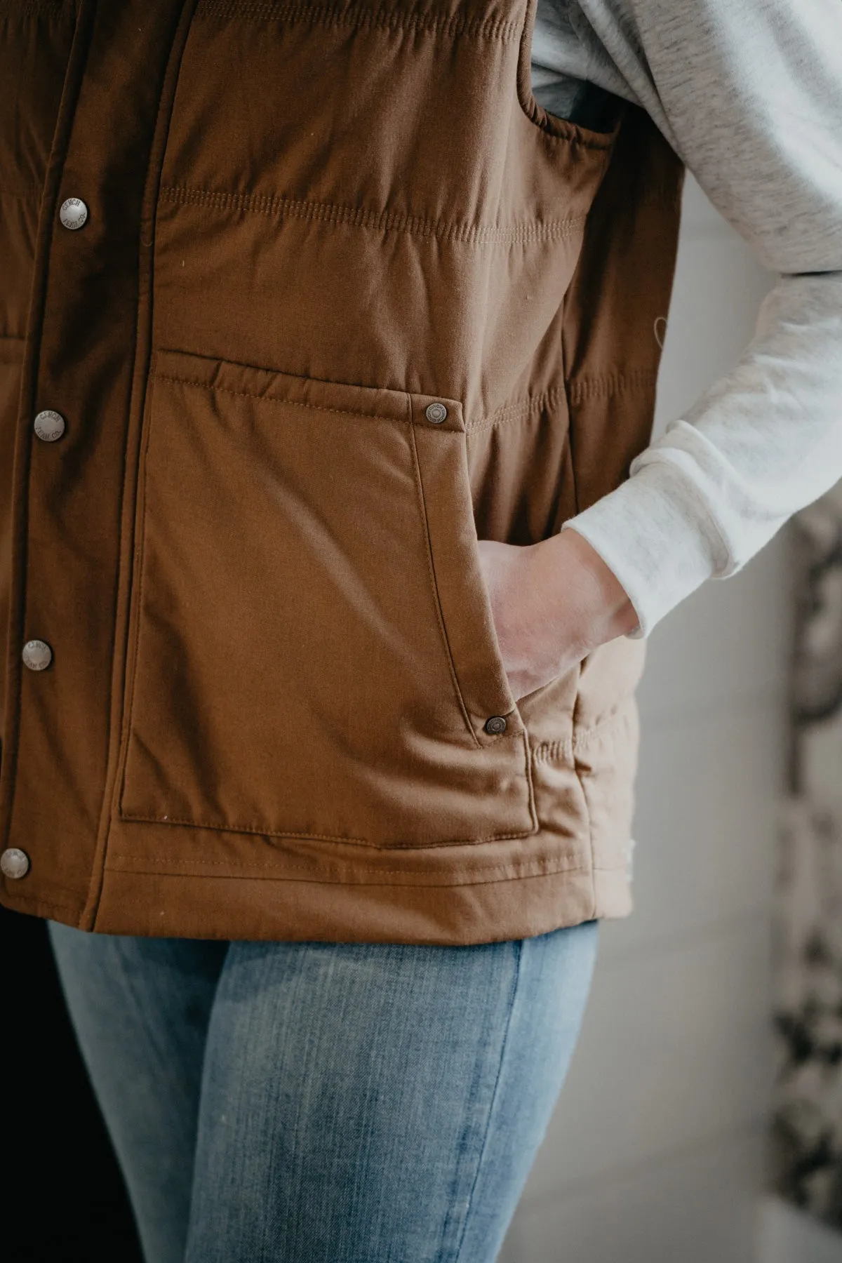 'Steve' Men's CINCH Quilted Vest Brown (S ONLY)