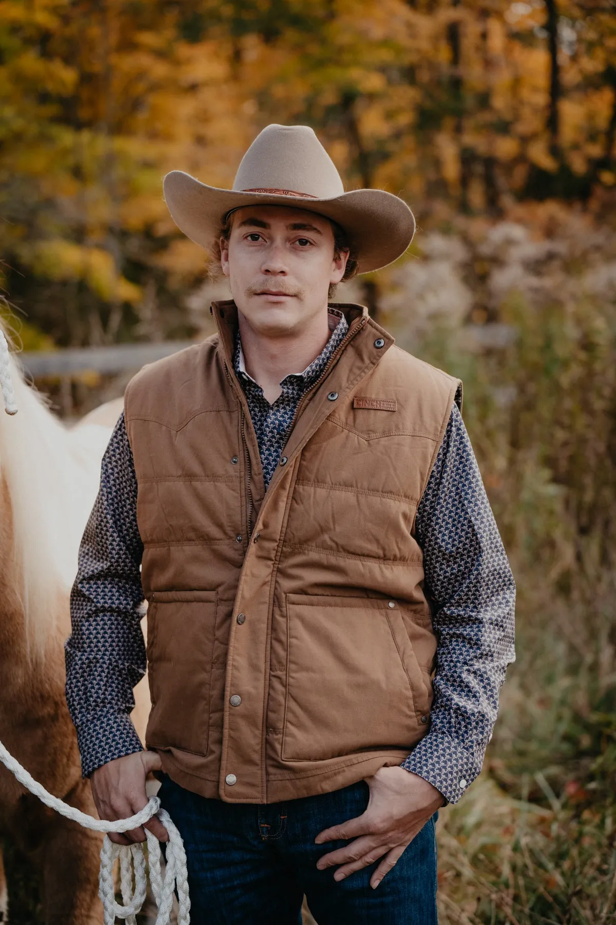 'Steve' Men's CINCH Quilted Vest Brown (S ONLY)