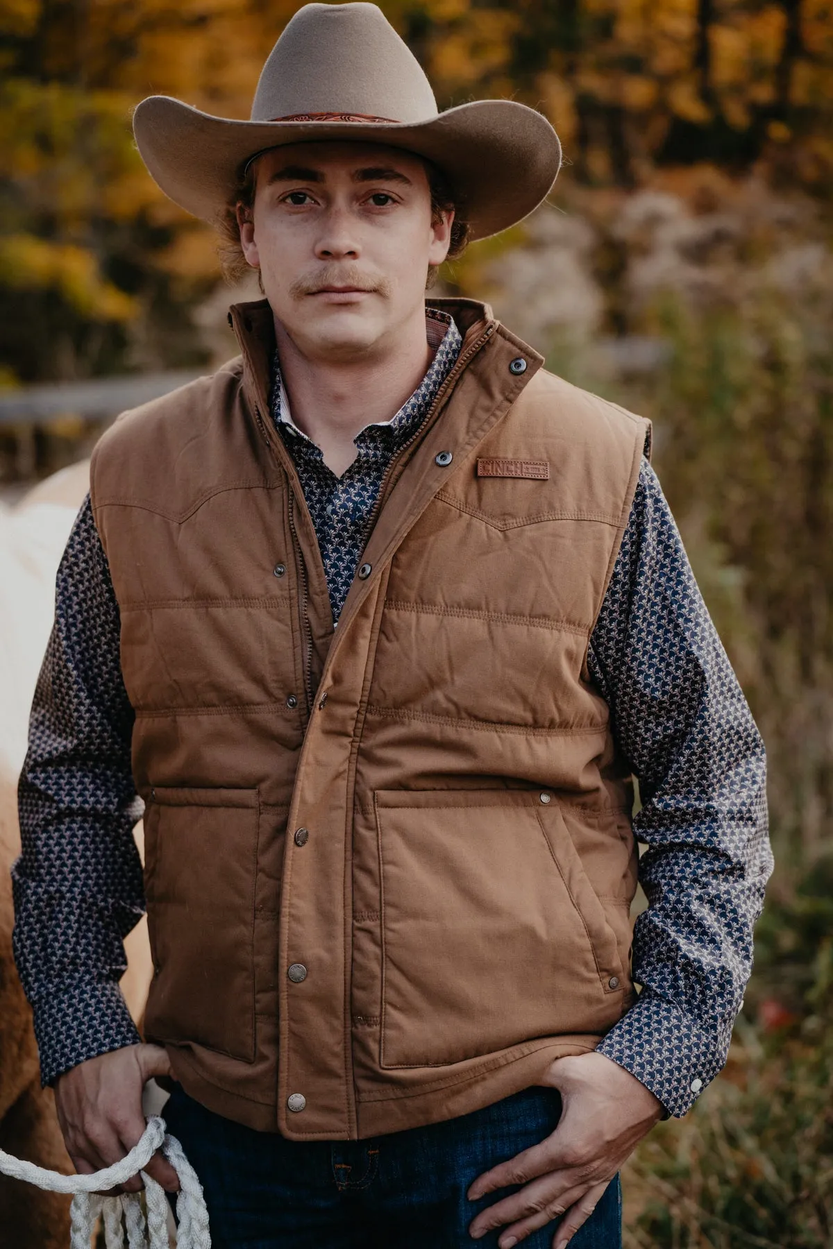 'Steve' Men's CINCH Quilted Vest Brown (S ONLY)