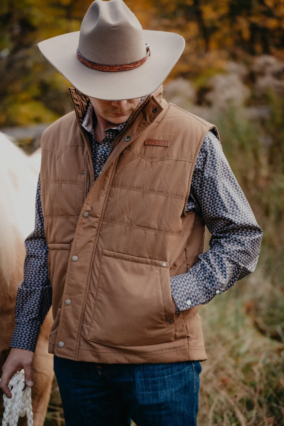 'Steve' Men's CINCH Quilted Vest Brown (S ONLY)