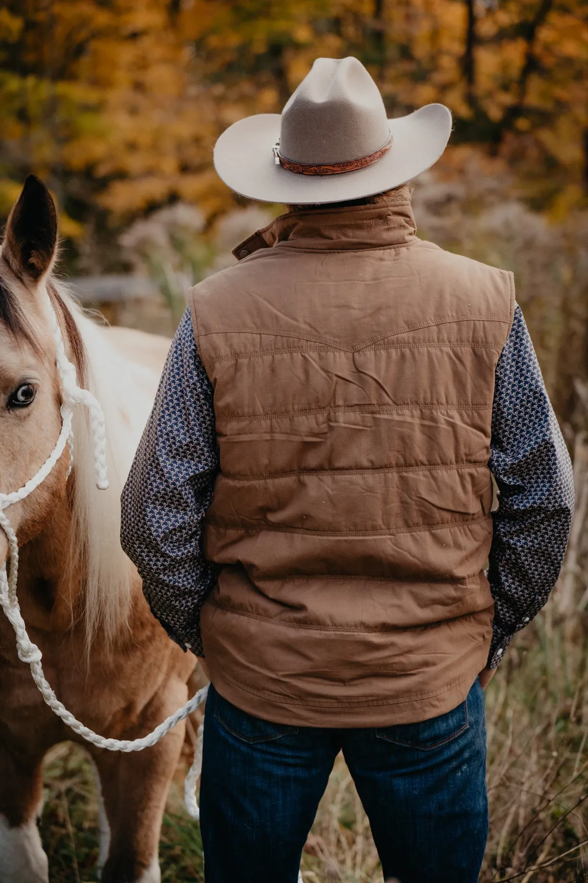 'Steve' Men's CINCH Quilted Vest Brown (S ONLY)