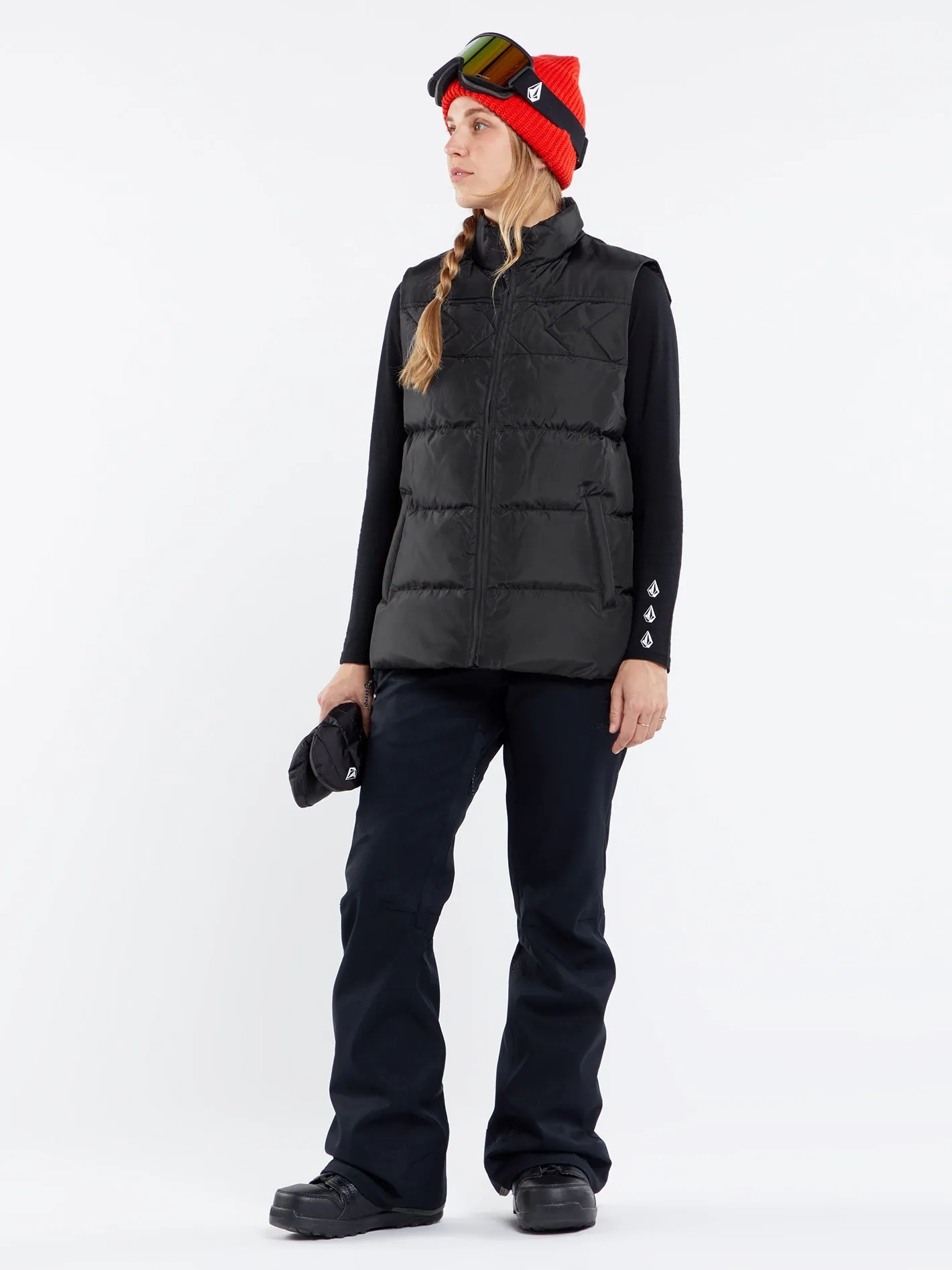 Stone Castine Puff Weste - BLACK