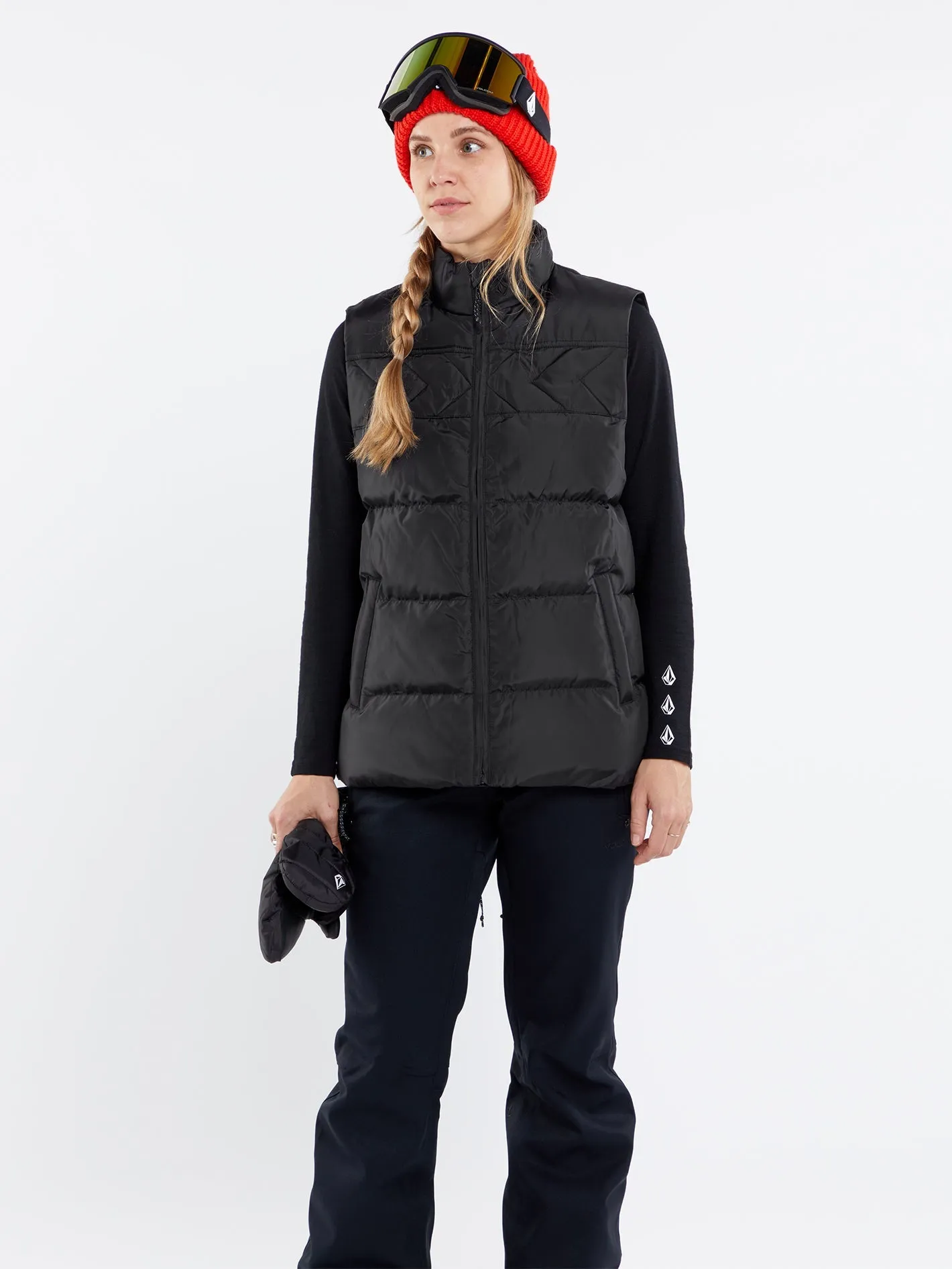 Stone Castine Puff Weste - BLACK