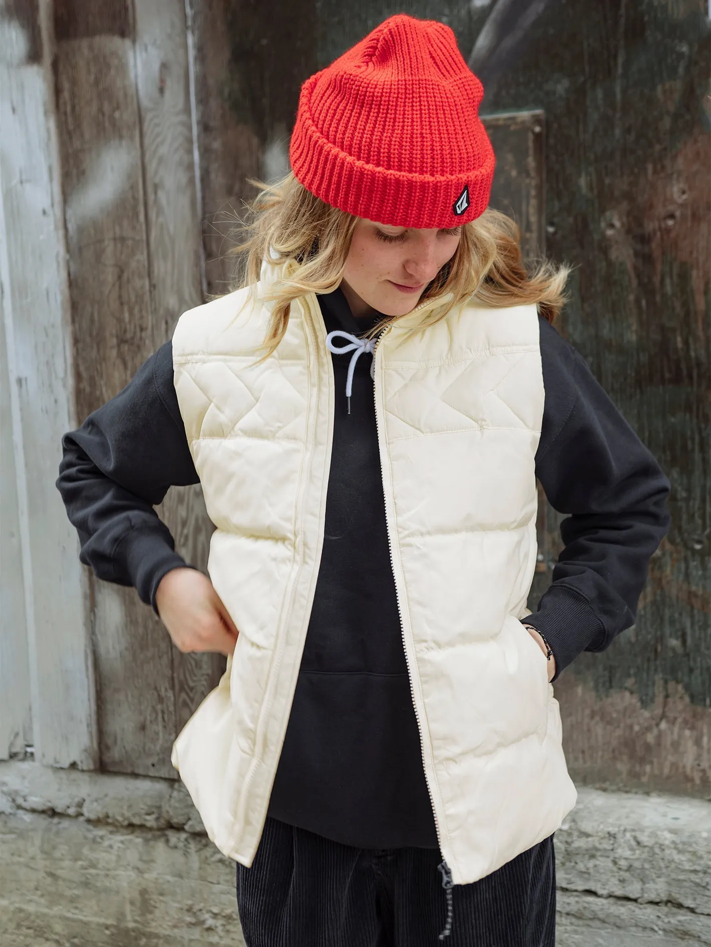 Stone Castine Puff Weste - MOONBEAM
