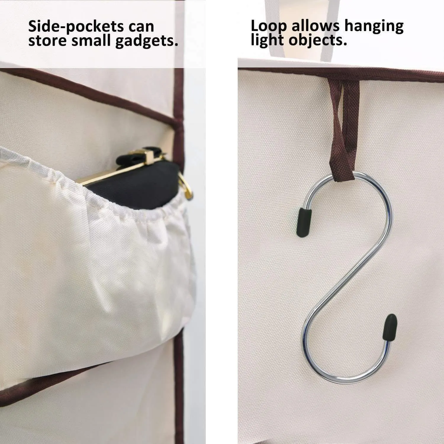 StorageWorks 6-Shelf Hanging Closet Organizer, Foldable Closet Hanging Shelves with 2 Drawers & 1 Underwear/Socks Drawer, 42.5"H x 13.6"W x 12.2"D