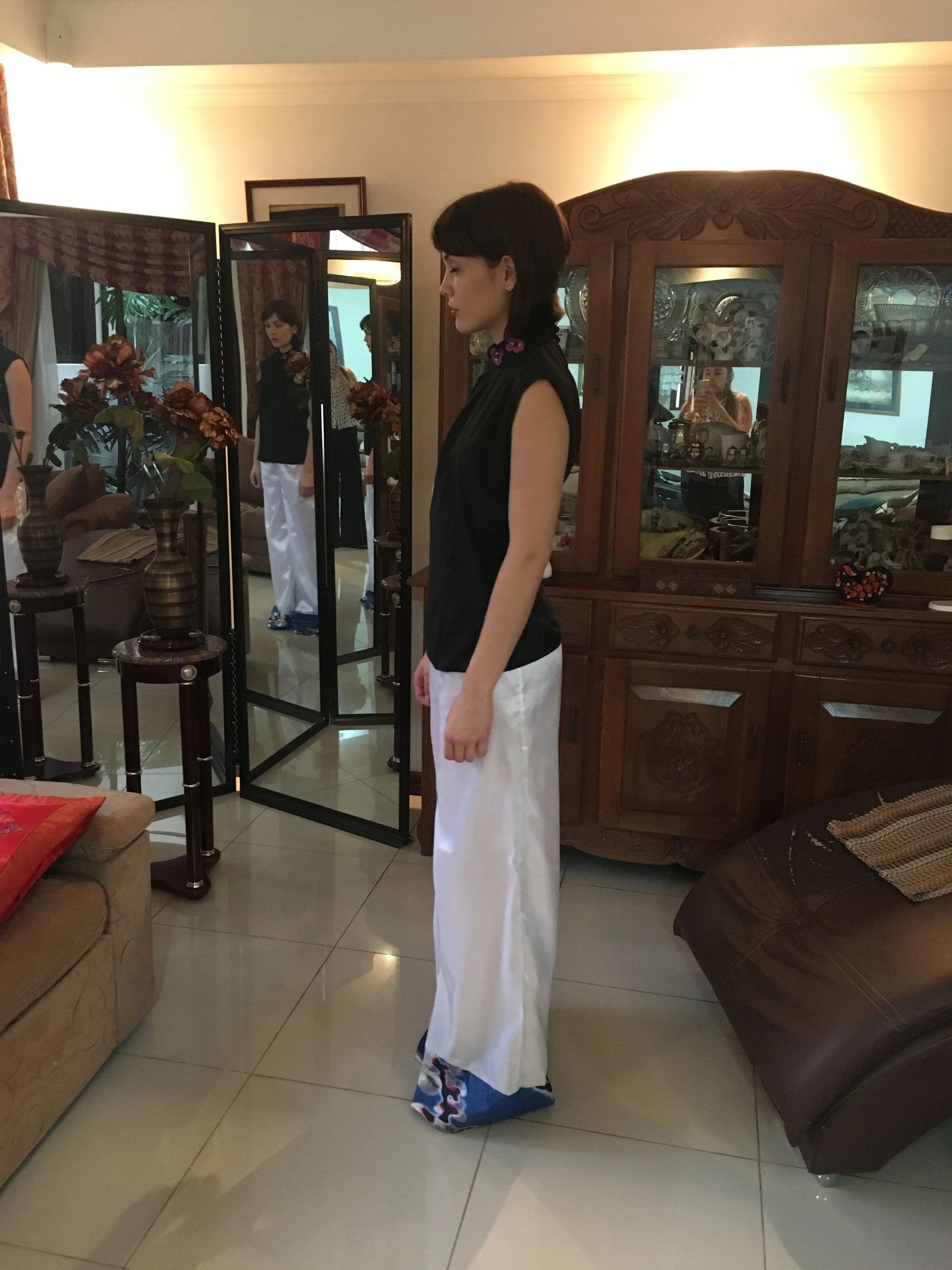 Straight pant with prints in the cuffs