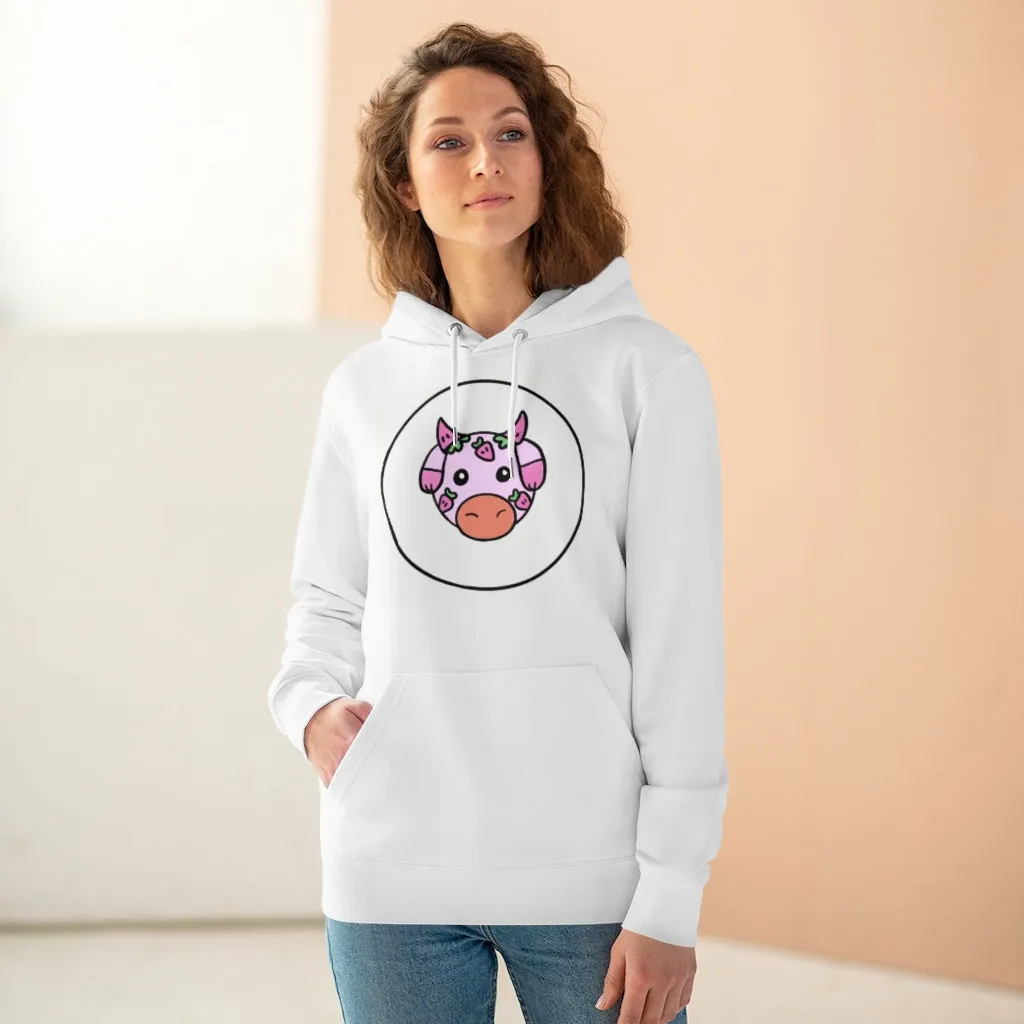 Strawberry COW!!! 85% organic cotton unisex cruiser hoodie