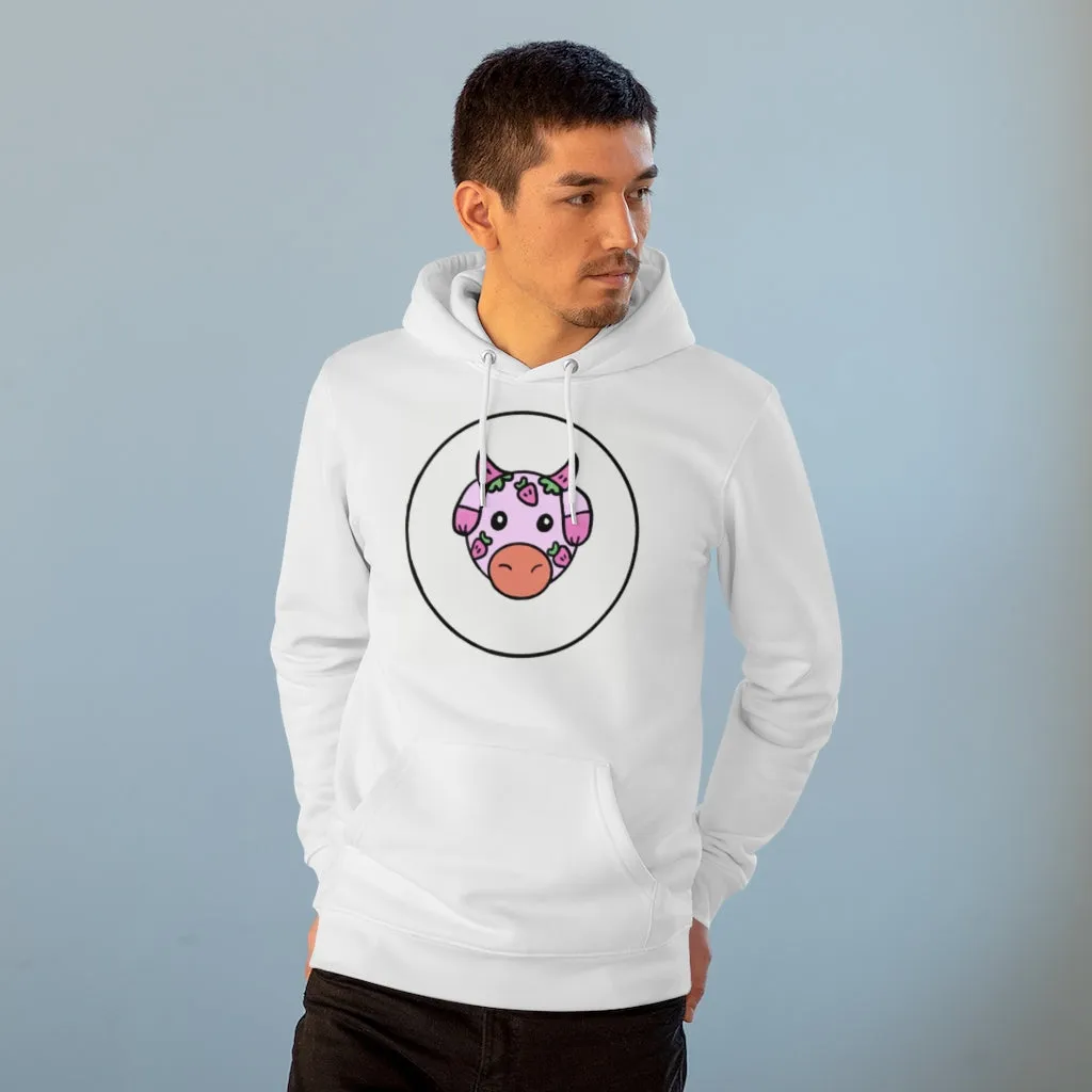Strawberry COW!!! 85% organic cotton unisex cruiser hoodie