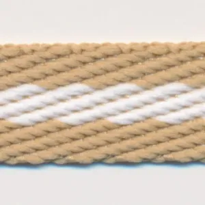 Stripe Twill Tape #1 Sand Beige & White
