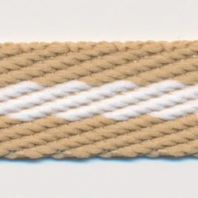 Stripe Twill Tape #1 Sand Beige & White