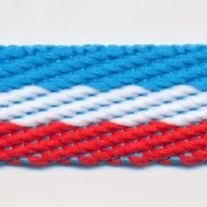 Stripe Twill Tape #18 Turquoise & White & Red